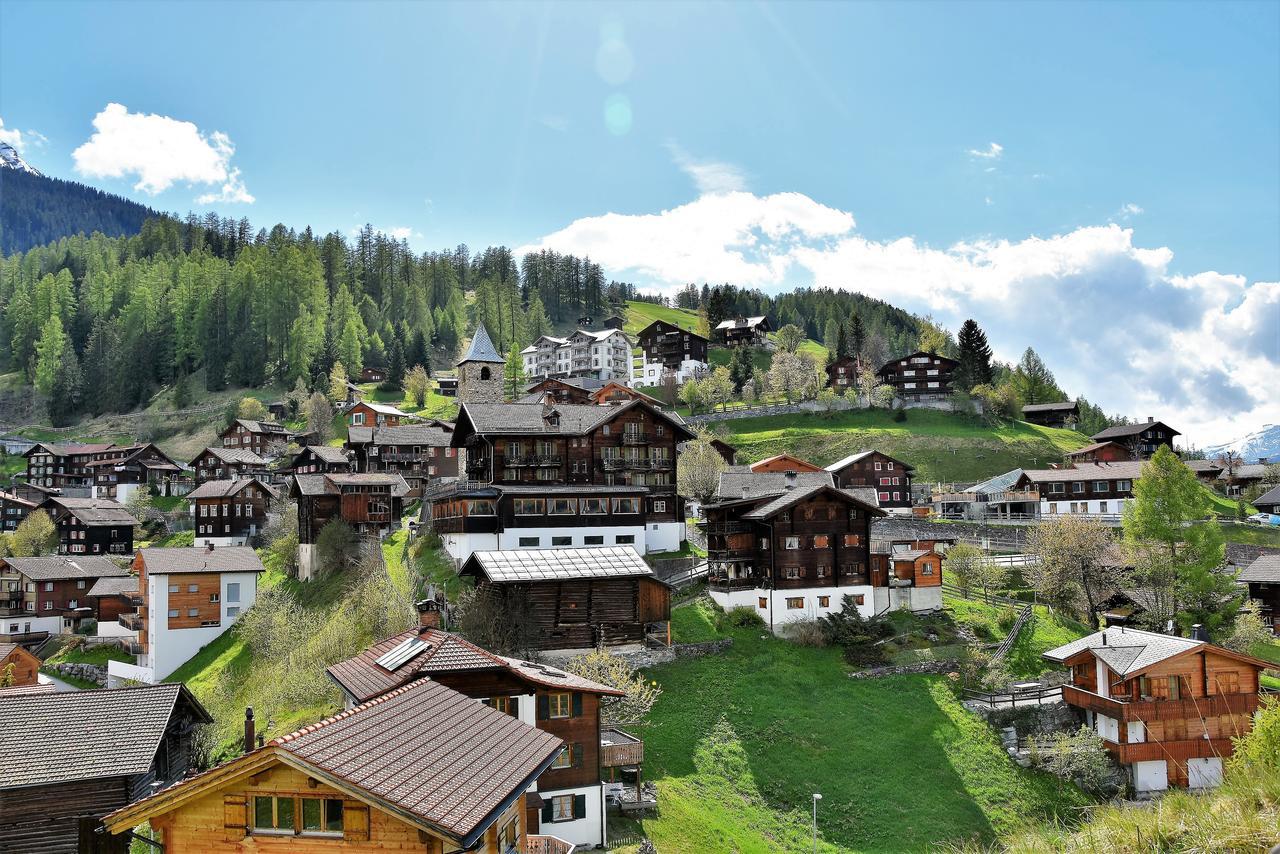 Bergbahnen Tschiertschen in Switzerland - a view of a village in the swiss alps.