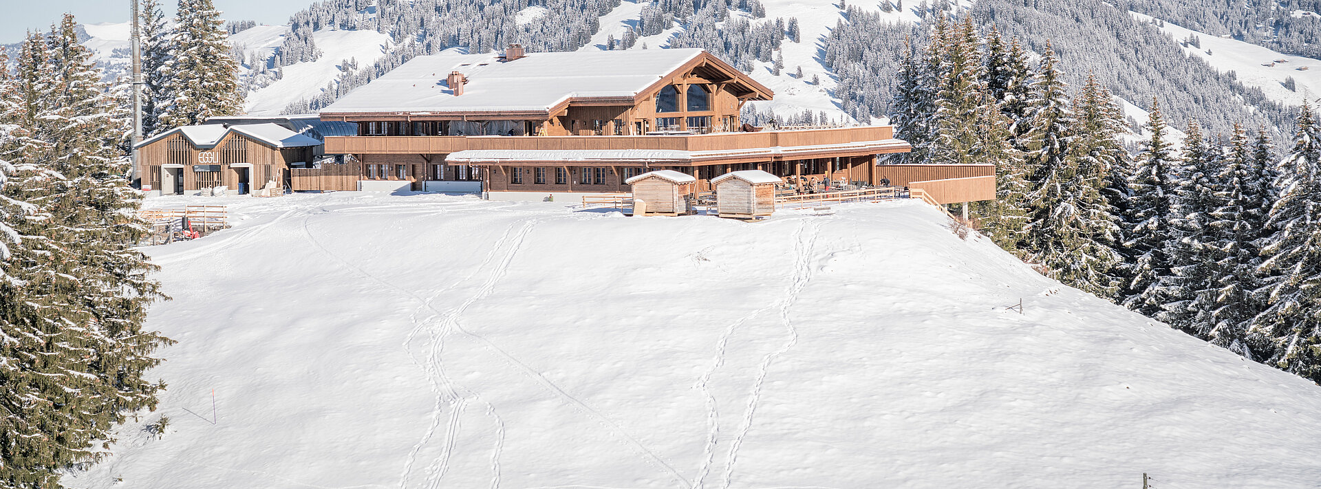 Wasserngrat Bergbahnen in Switzerland - snow on the ground.