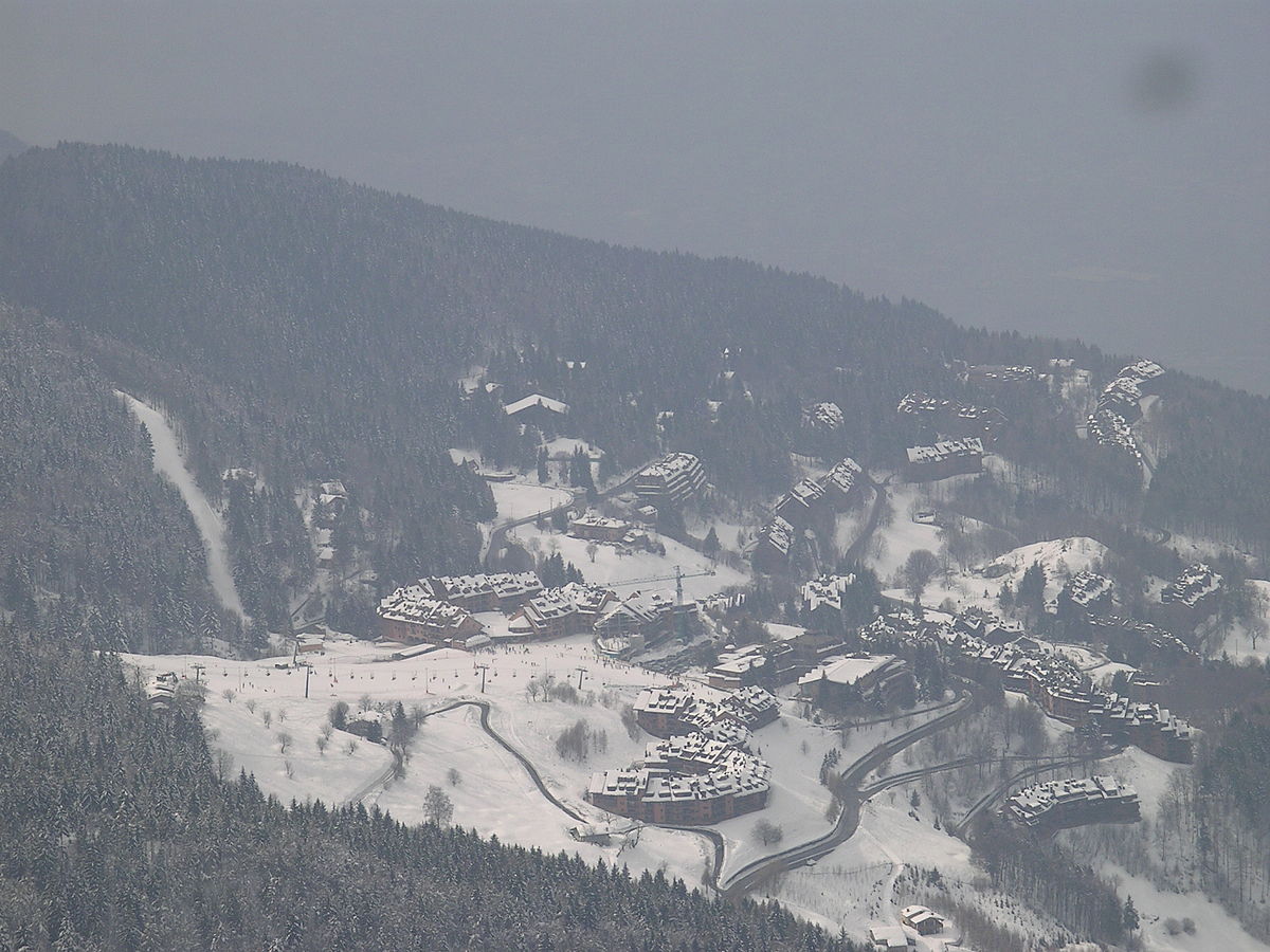 Montecampione Ski Area in Italy: a view of a ski resort in the mountains.