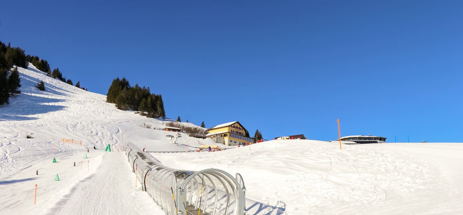 Pizol Pardiel Bad Ragaz Wangs in Switzerland - the snow is white in color.