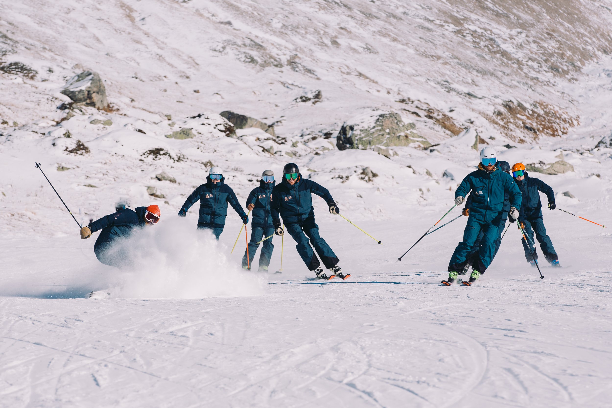 Ski Avoriaz in France - a group of people skiing down a snowy slope.