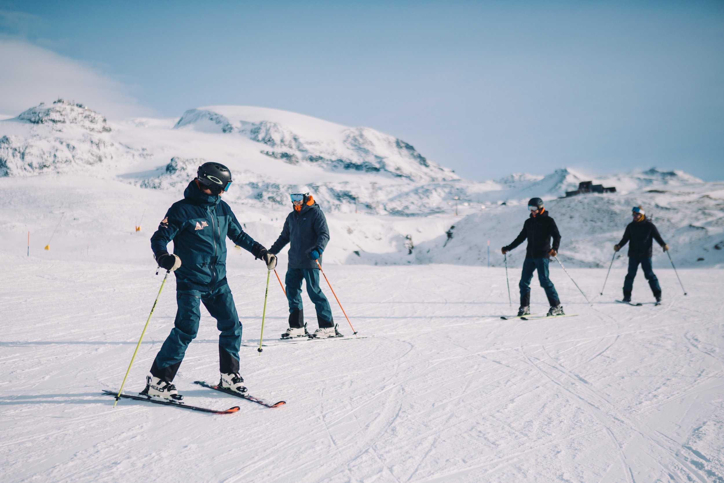 Ski Avoriaz in France - a group of people skiing down a snow covered mountain.