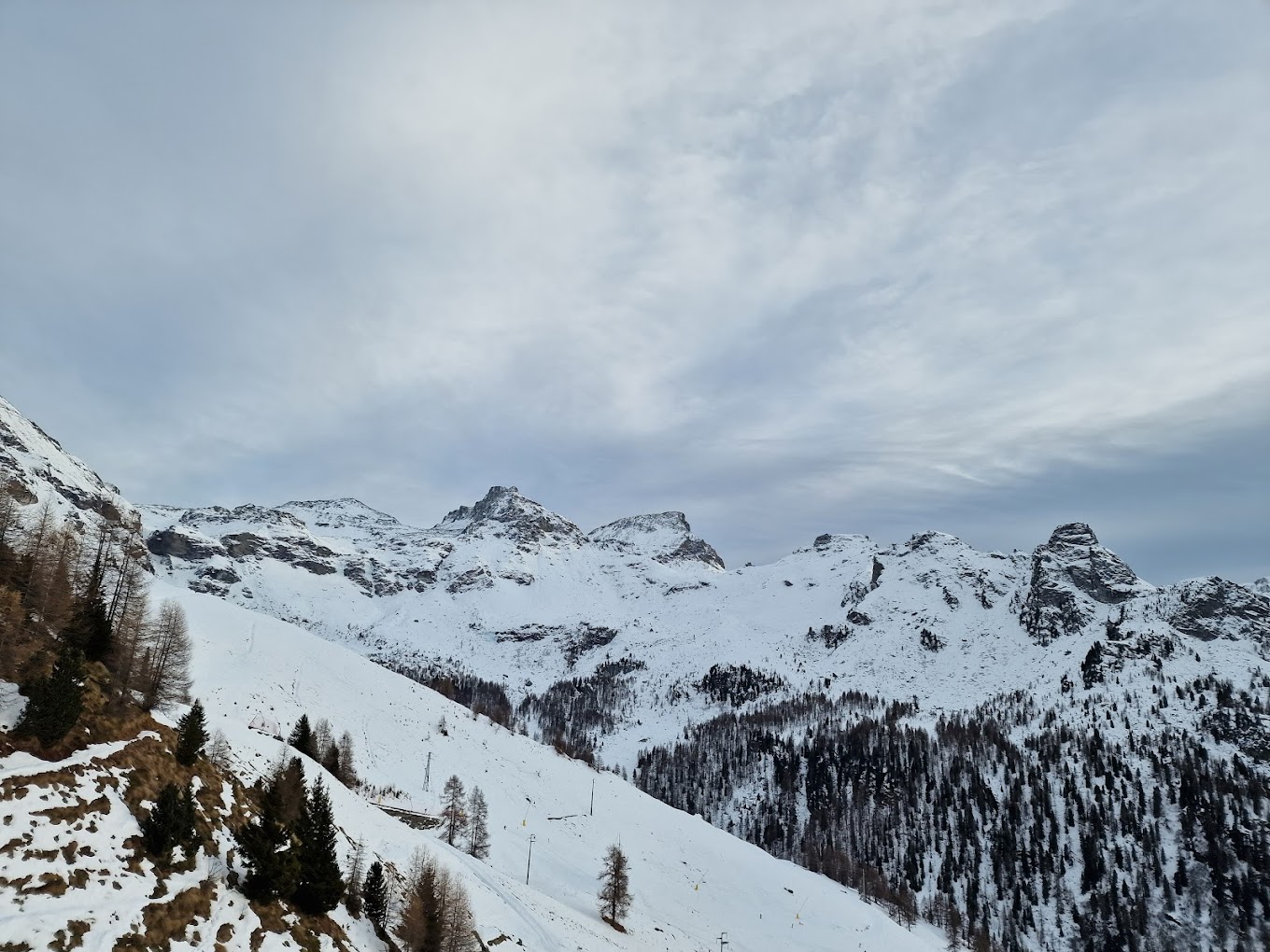 Monterosa in Italy - the view from the top of a snowy mountain.