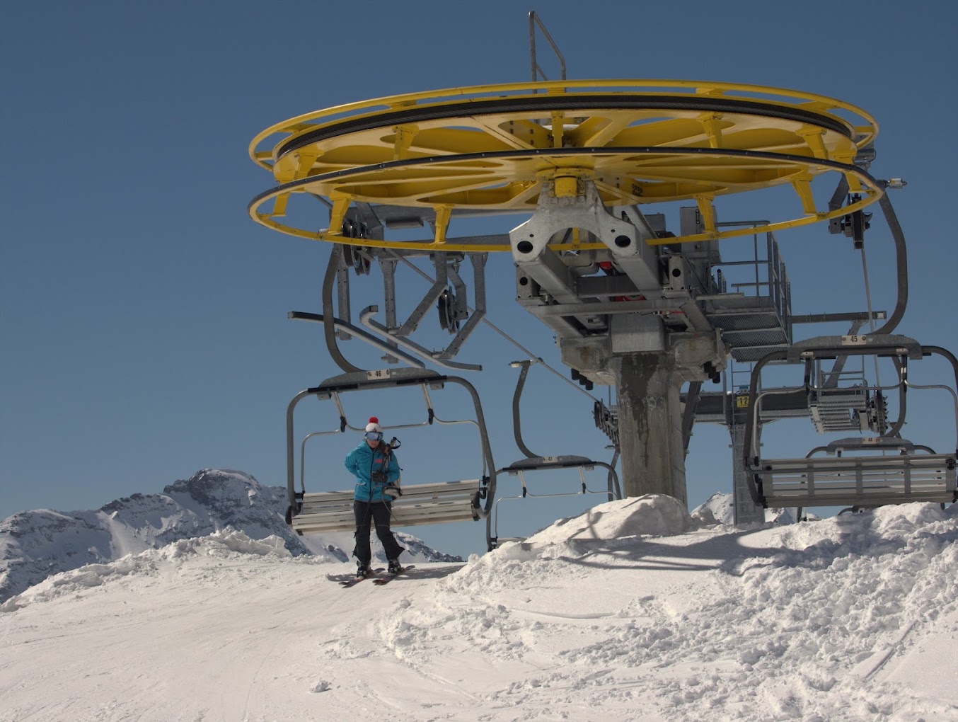Monterosa in Italy - the sky is clear and blue.