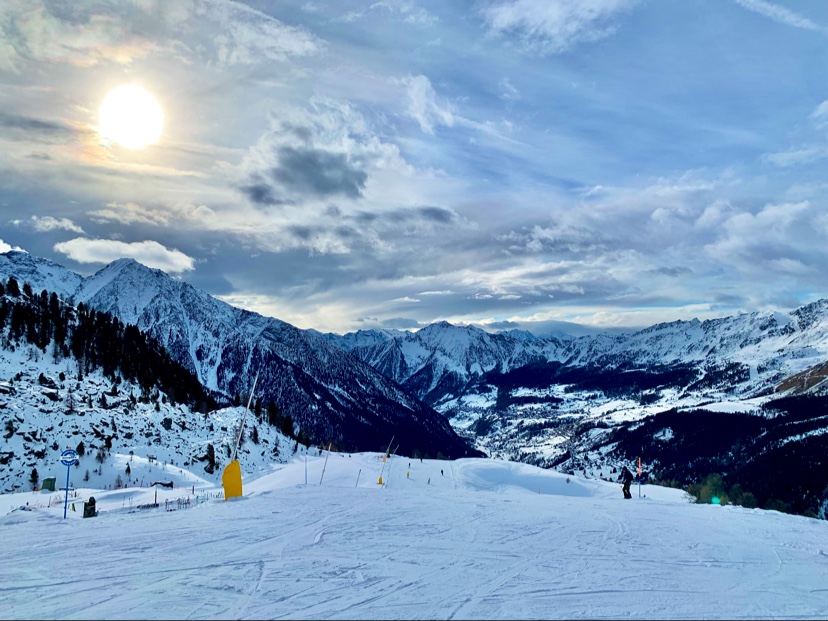Monterosa in Italy - a view of the mountains from a ski slope.