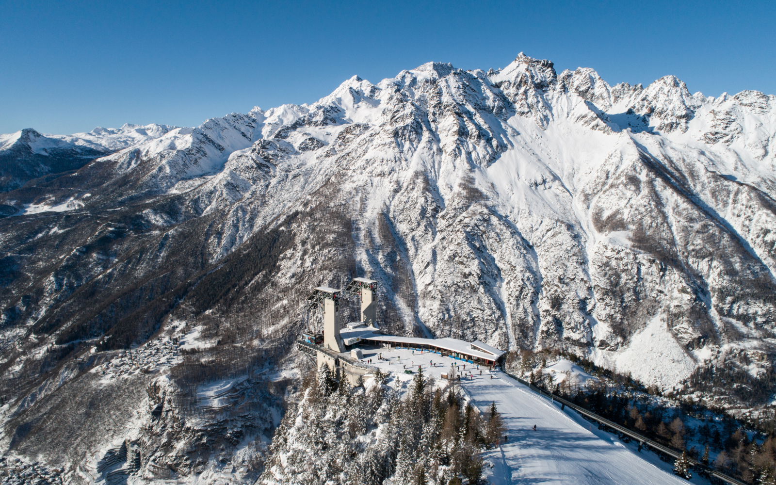 Valmalenco Bernina in Italy - a clear blue sky.