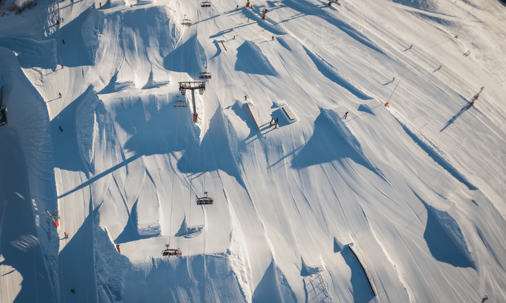 Avoriaz 1800 in France - the snow is white.