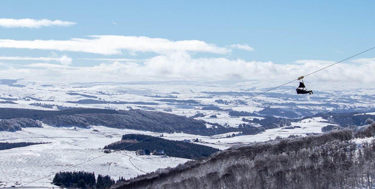 Super-Besse in France - white clouds in the sky.