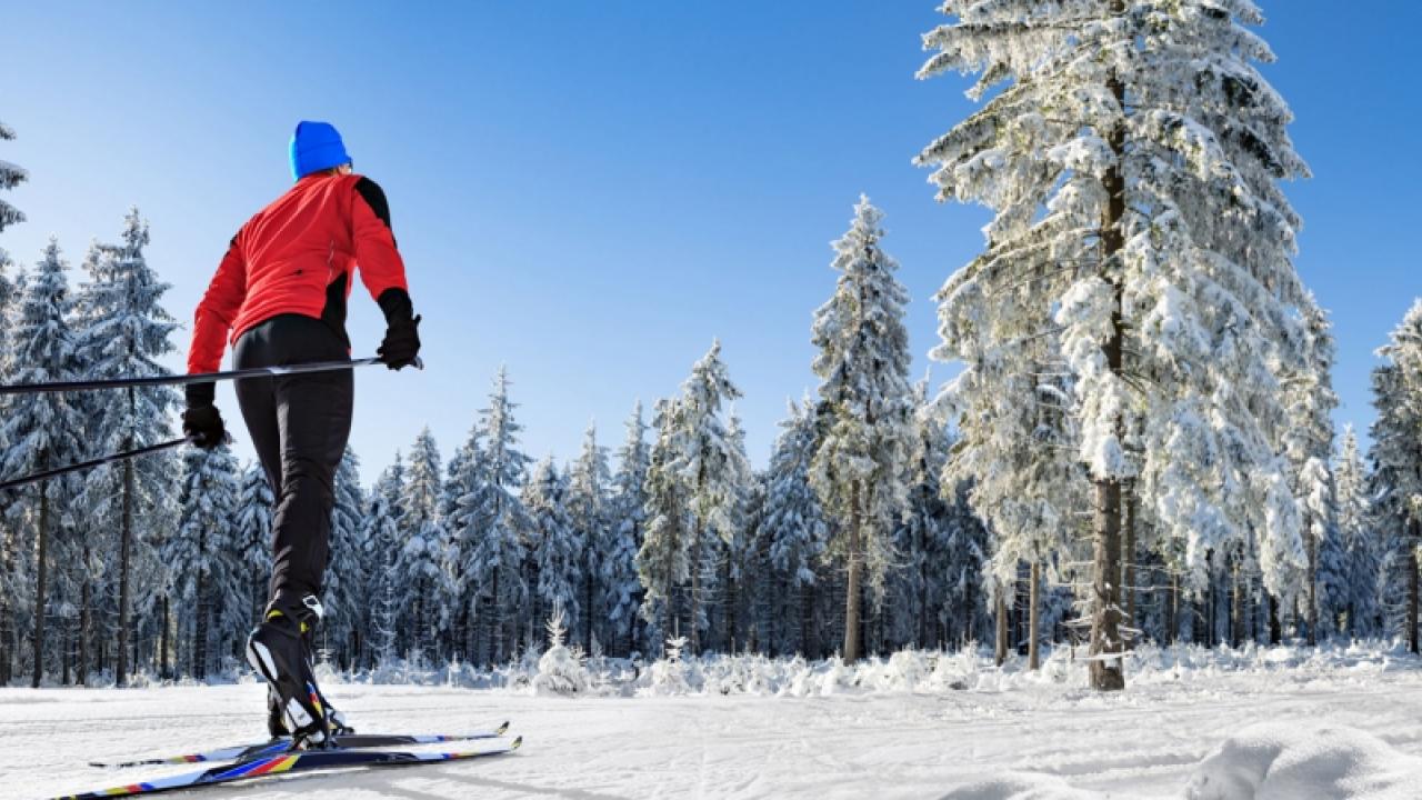 Super-Besse in France - a person on skis in the snow.