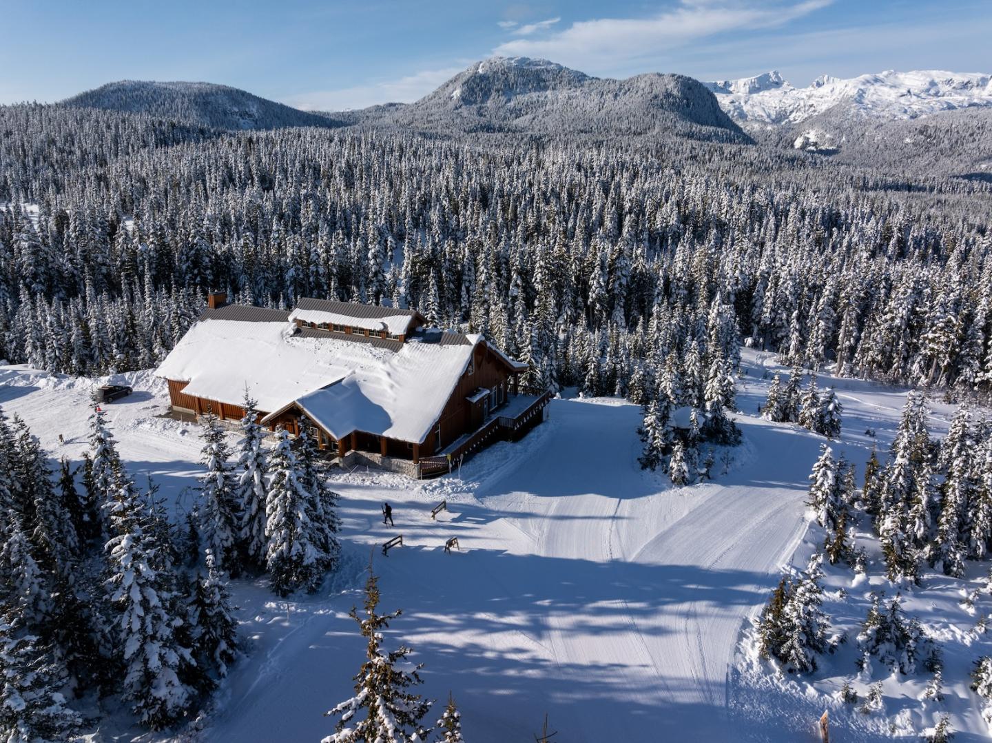 Baldy Mountain Resort in Canada - an aerial view of a cabin in the mountains.
