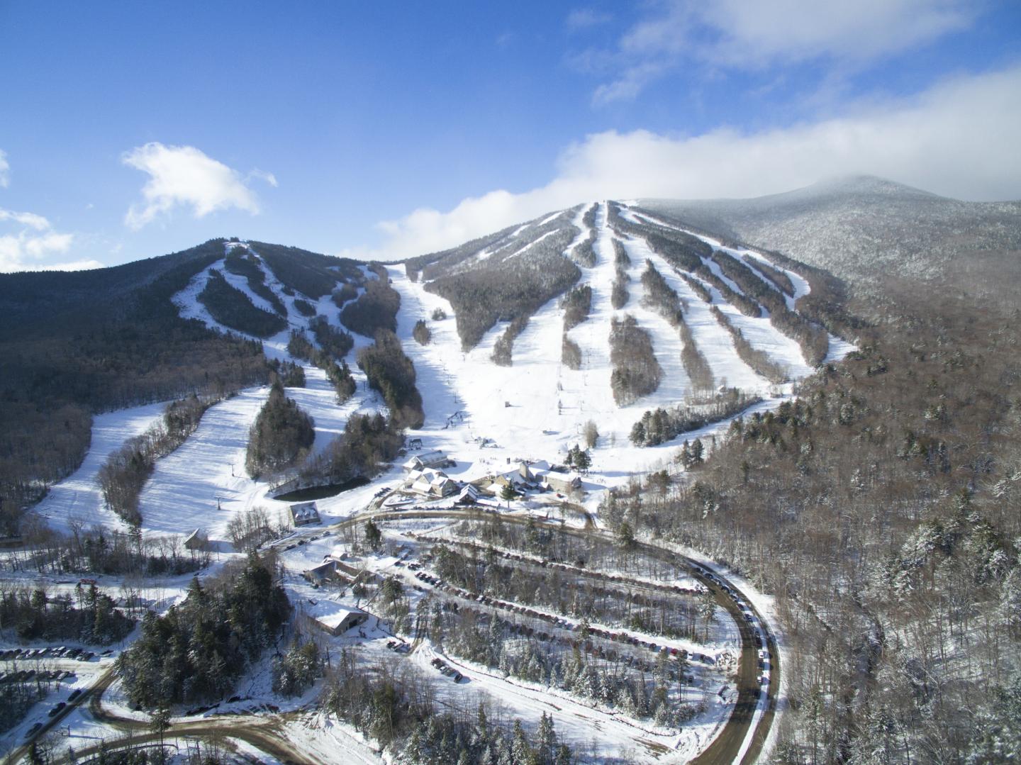 Waterville Valley Resort in USA - a ski slope covered in snow.