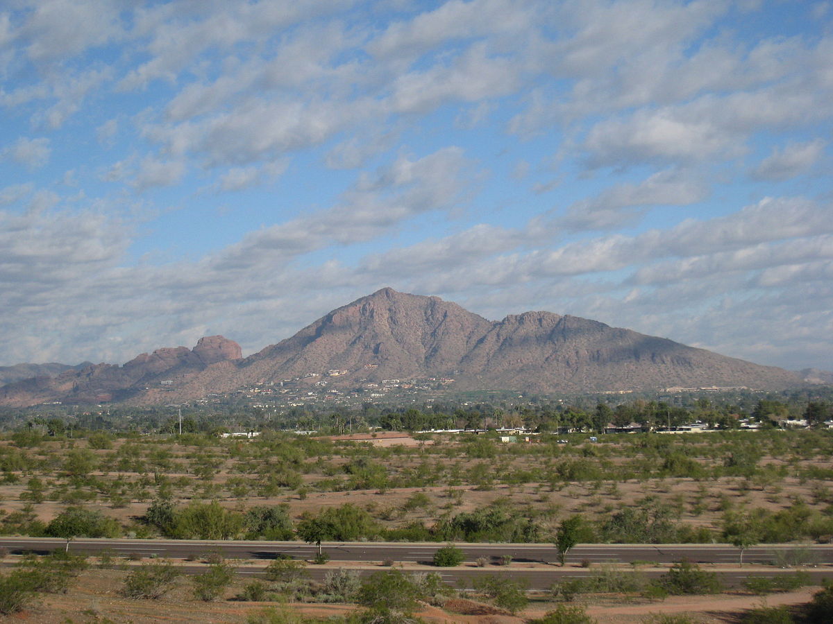 Camelback in USA - a view of the mountains from a highway.
