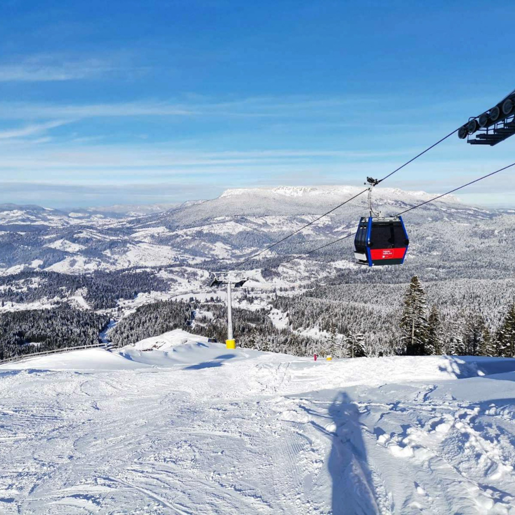 Ravna Planina in Bosnia and Herzegovina - a ski lift going up the mountain.