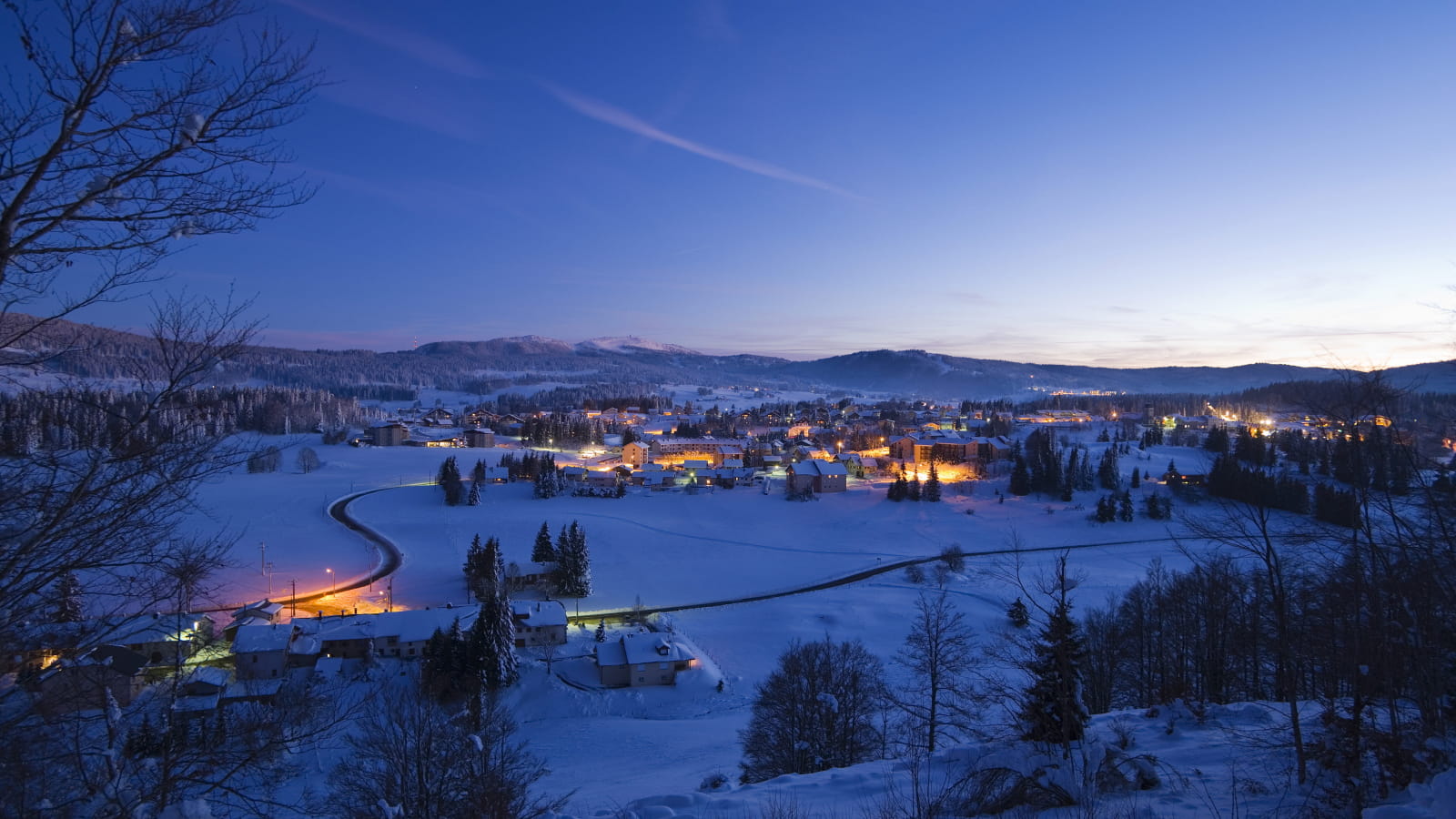 Métabief in France - the sky is blue.