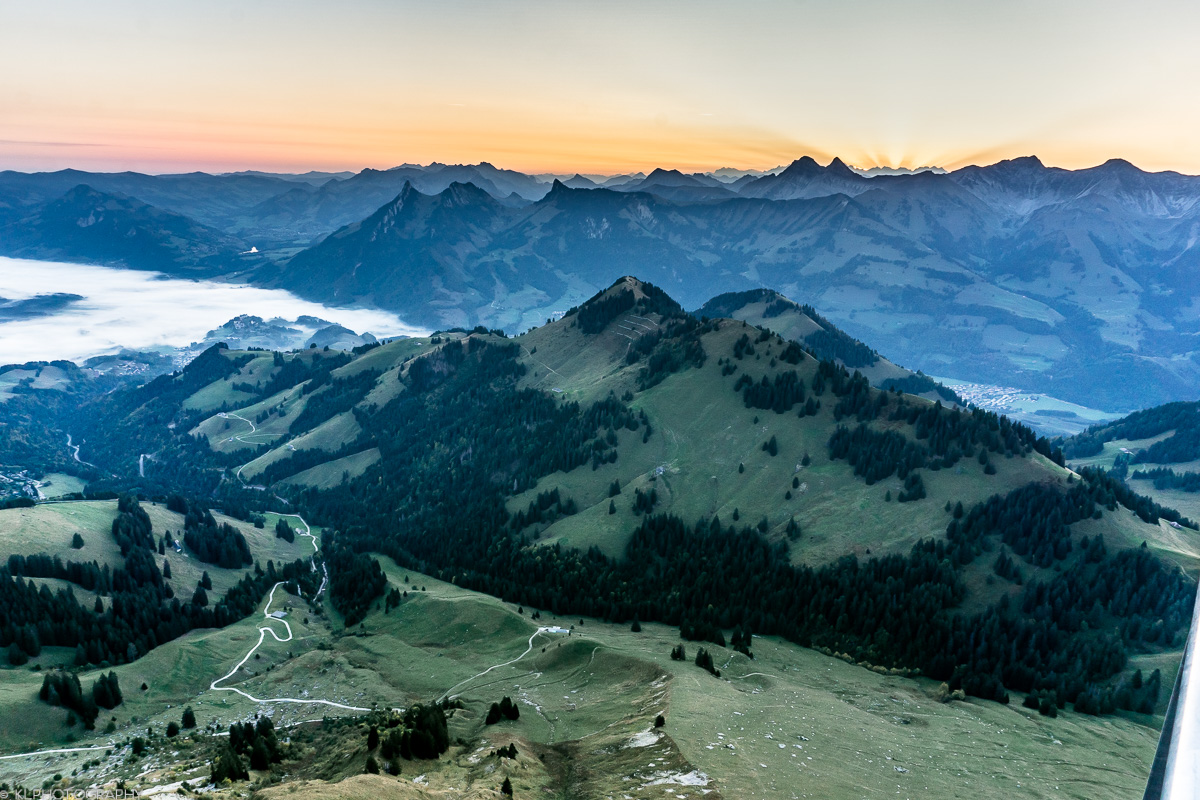 Moléson in Switzerland - a view of the mountains from the top of a mountain.