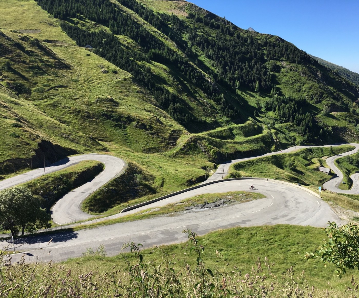 Luz Ardiden in France - the road to the top of the mountain.