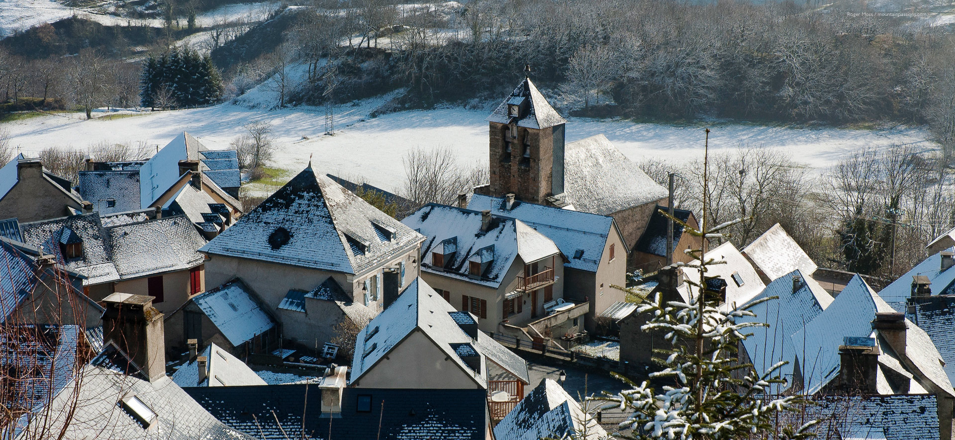 Luz Ardiden in France - a view of a small town in the snow.