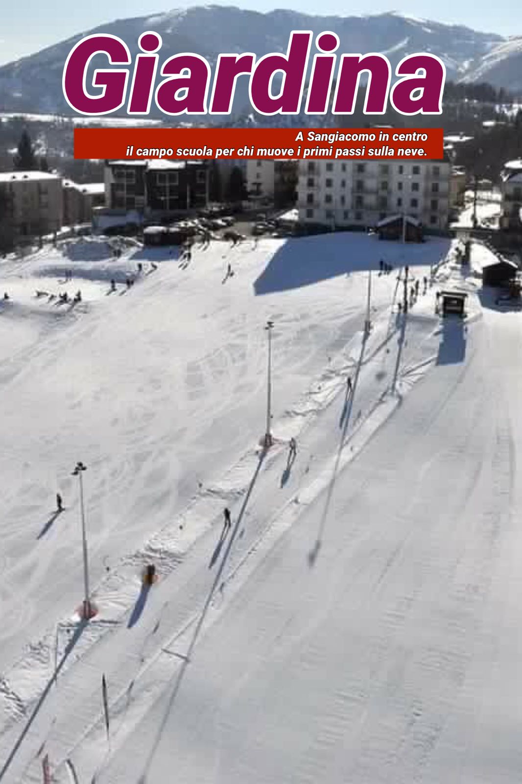 Sangiacomo Cardini – Monte Alpet in Italy - a ski slope with people skiing down it.