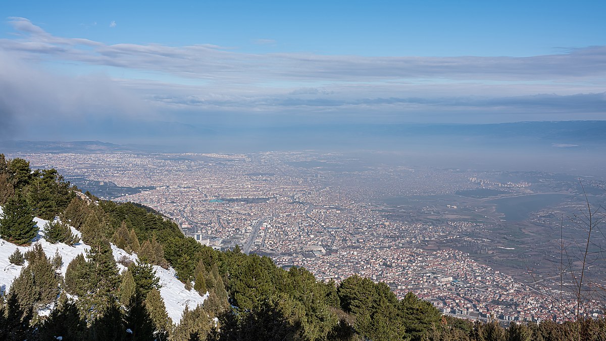 Denizli in Turkey - a view from the top of a mountain.