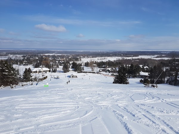 Osler Bluff Ski Club in Canada - a view from the top of a ski slope.