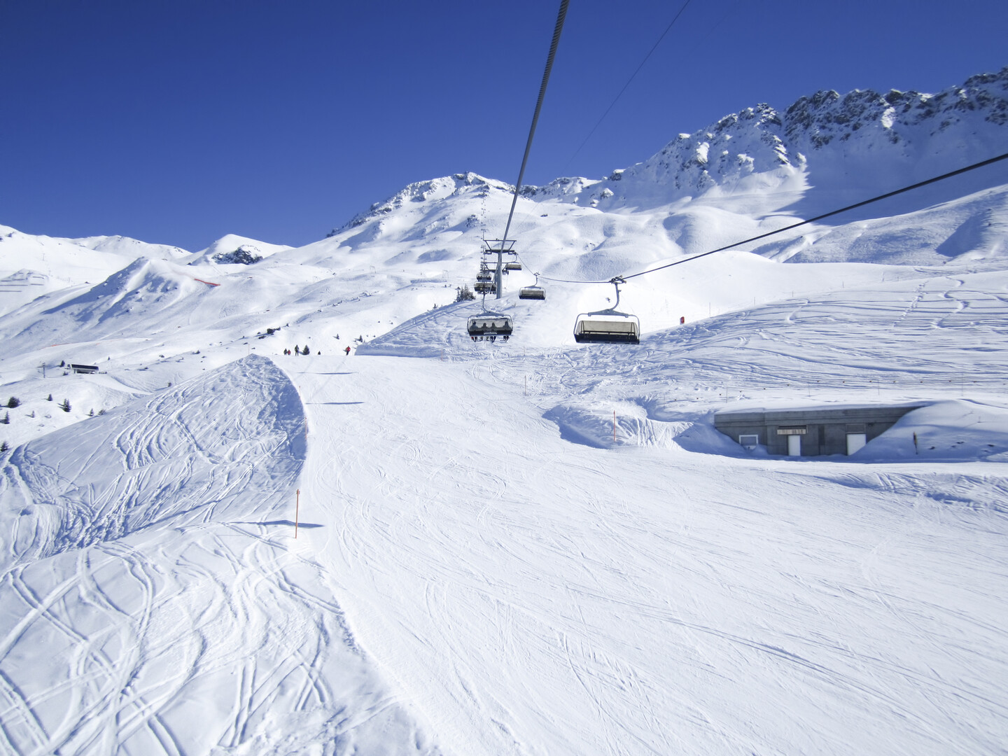 Arosa Lenzerheide in Switzerland - tracks in the snow.