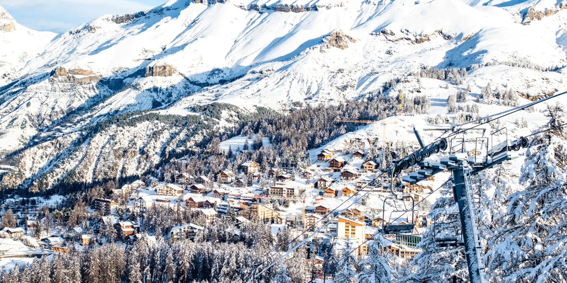 La Colmiane in France: a ski resort surrounded by snow covered mountains.