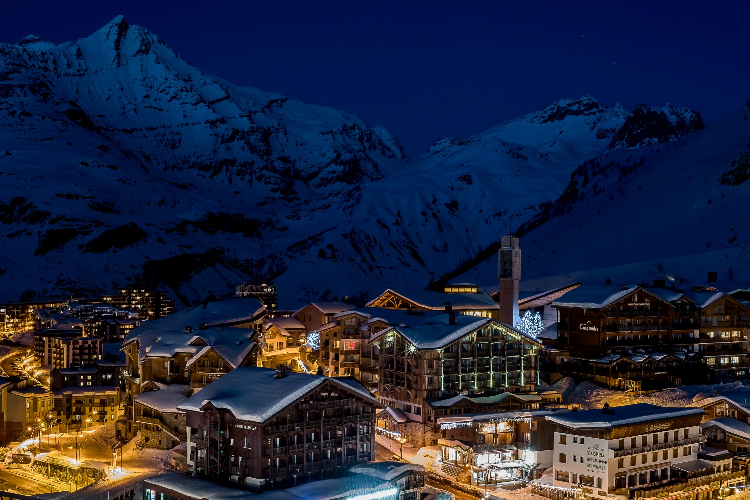 Tignes in France - snow on the mountains.