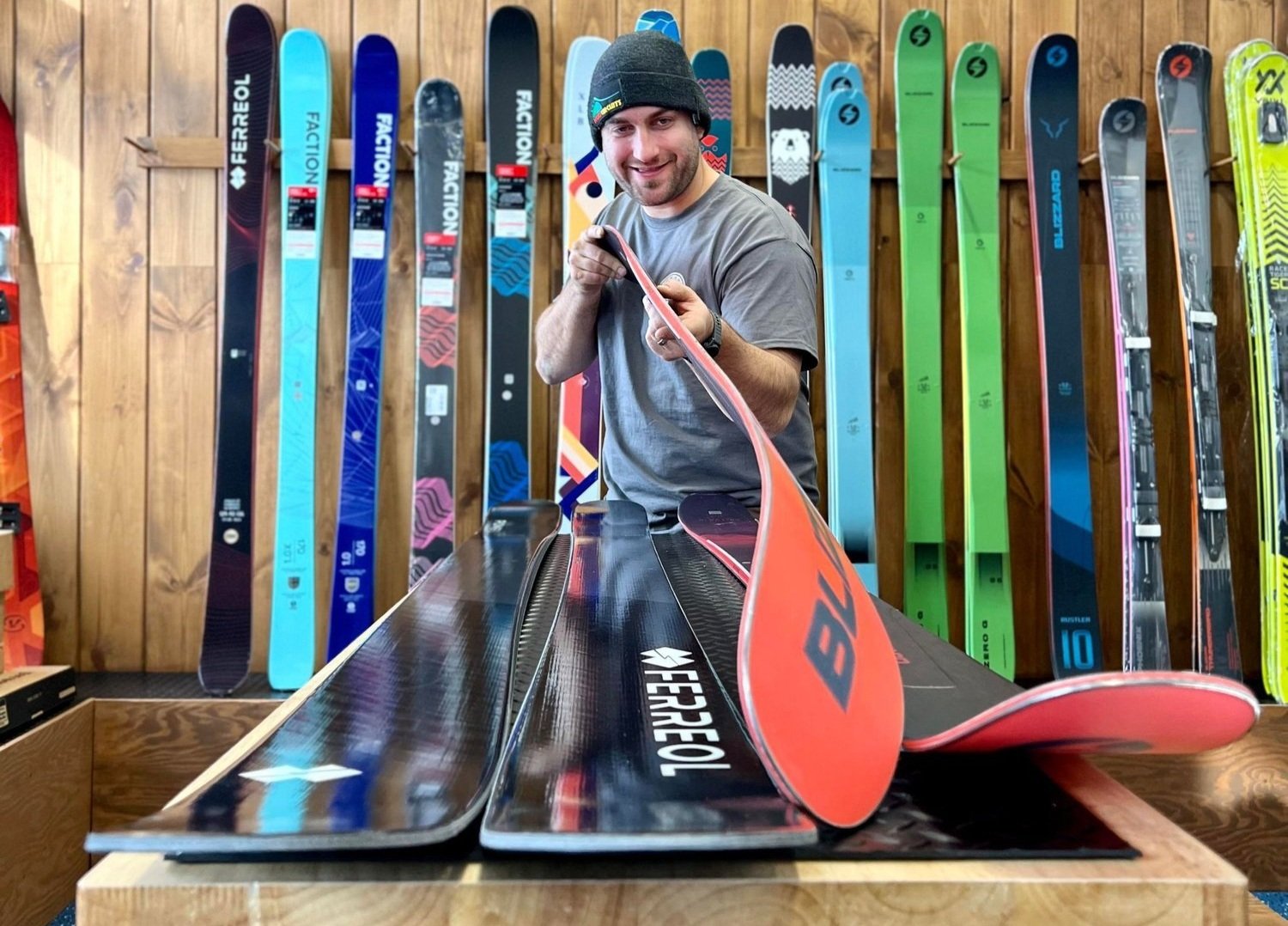 A snowboarder is carving their way down the snowy slopes of Mont Edouard in L'Anse-Saint-Jean Quebec Canada showcasing the beauty of winter sports in this region.