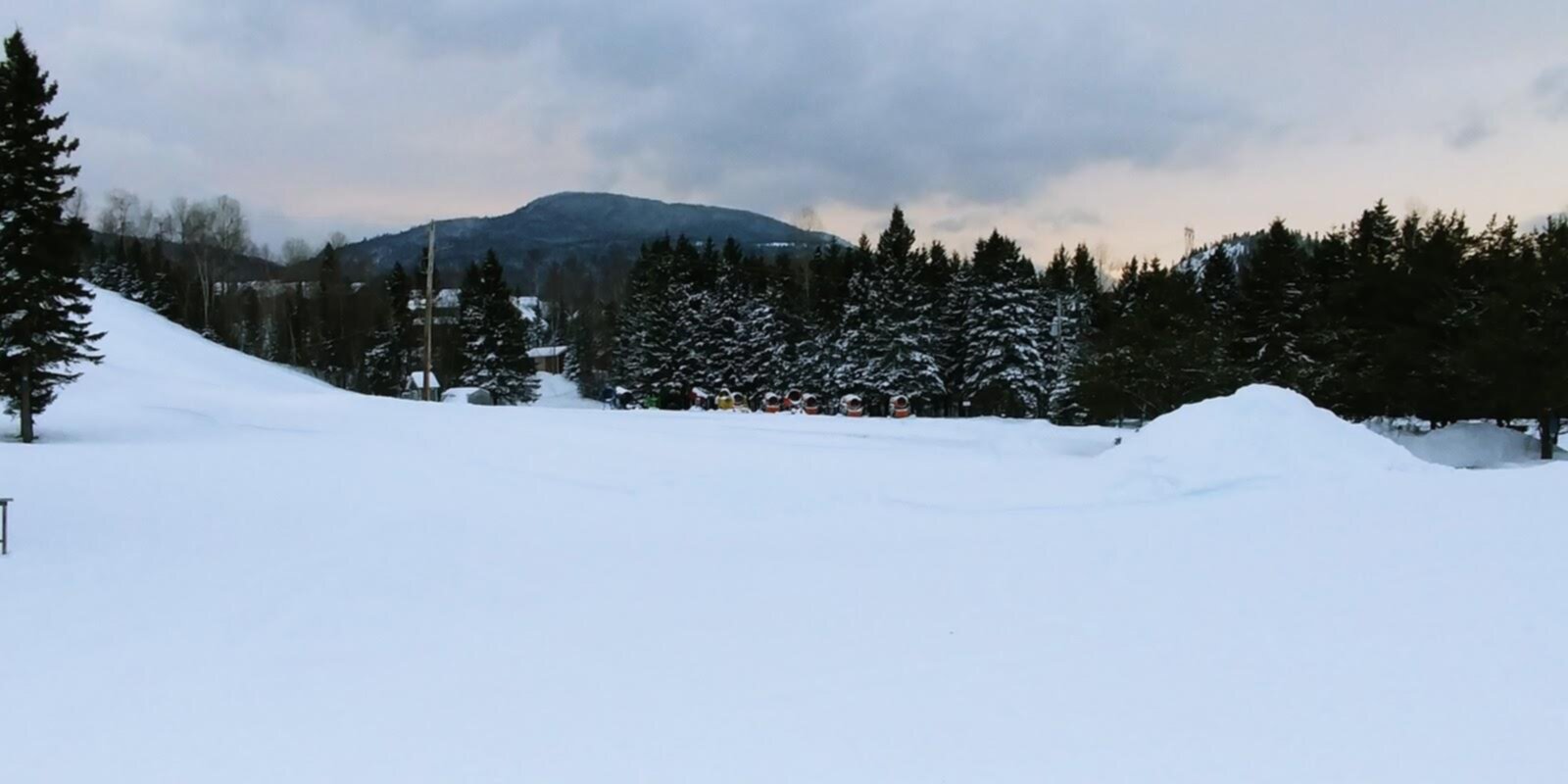 Mont Edouard – L'Anse-Saint-Jean in Canada - snow on the ground.
