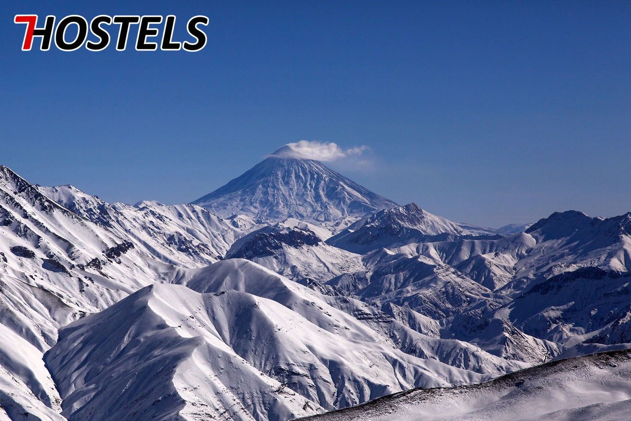 Dizin International in Iran - the top of a mountain with snow on it.