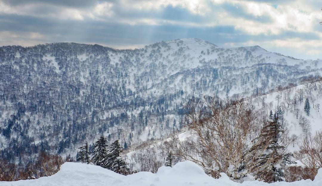 Winter at Sapporo Kokusai – Jozankei Kogen, showcasing impressive snowy mountain vistas and bustling winter sports activities against a breathtaking winter backdrop in Hokkaido, Japan.