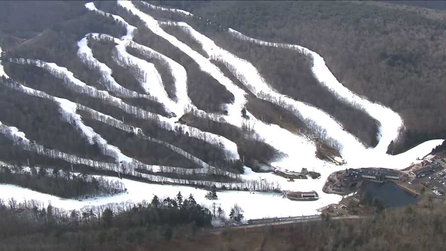 Wachusett Mountain Ski Area in USA - a snow covered mountain.
