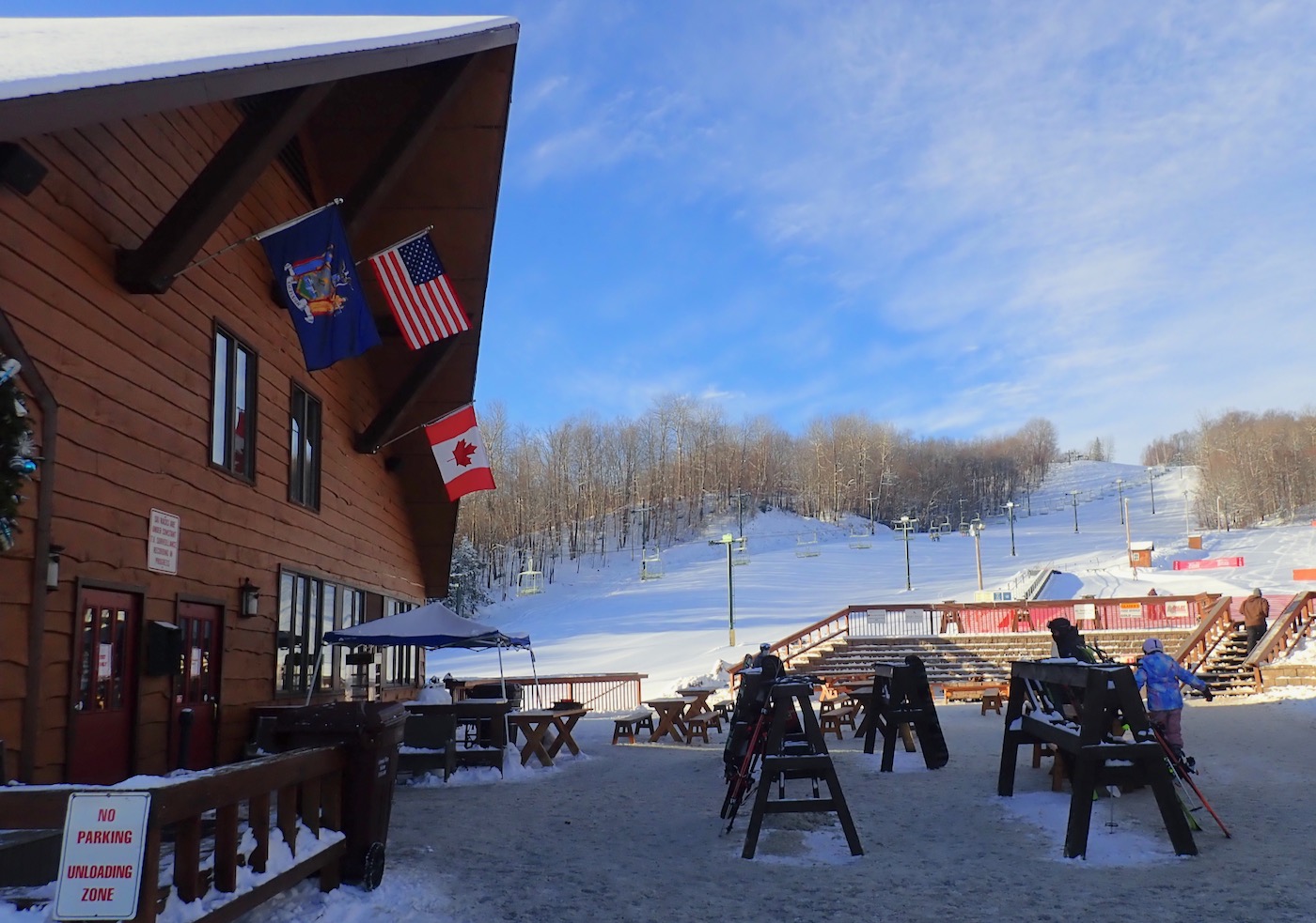 Titus Mountain in USA: a ski resort with snow on the ground.