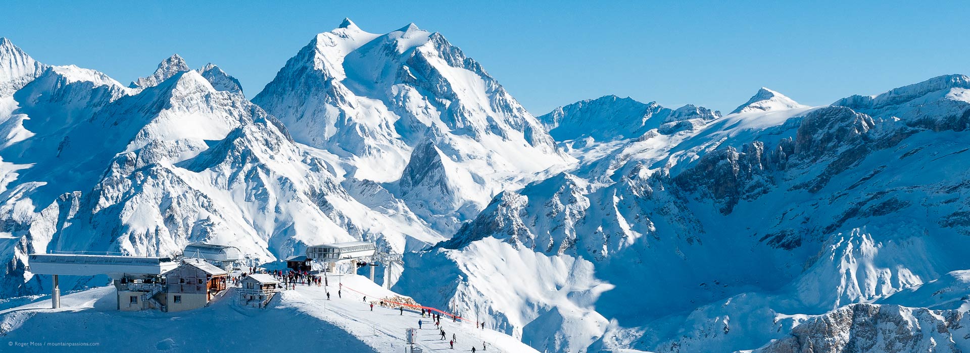 Albiez-Montrond in France - a snow covered mountain.