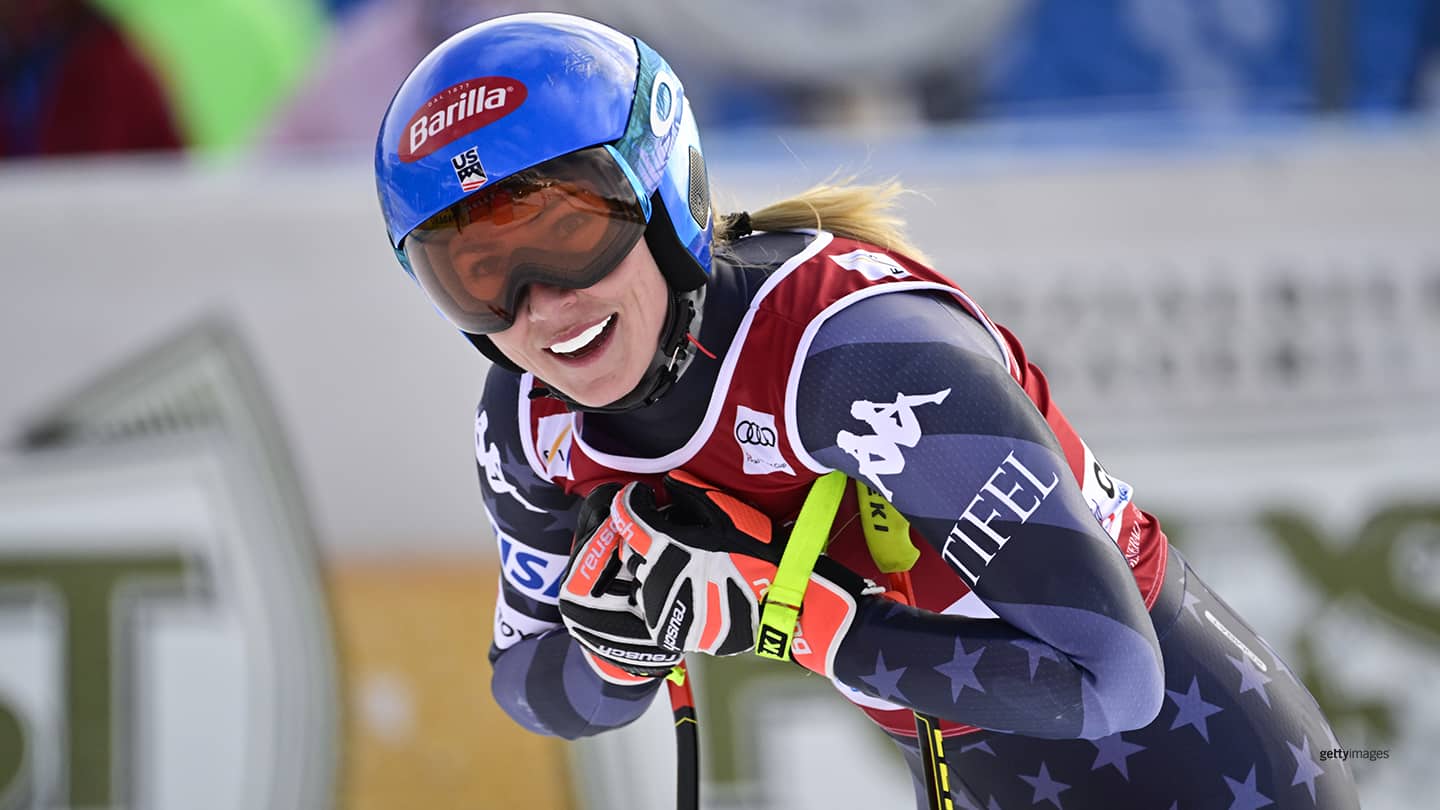 Kronplatz in Italy - person of the united competes in the women's downhill.
