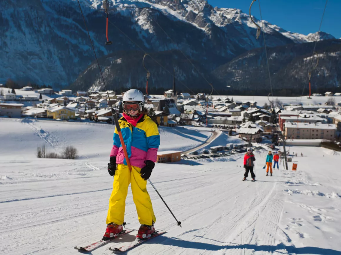 Karkogel – Abtenau in Austria - a person on skis on a snowy slope.
