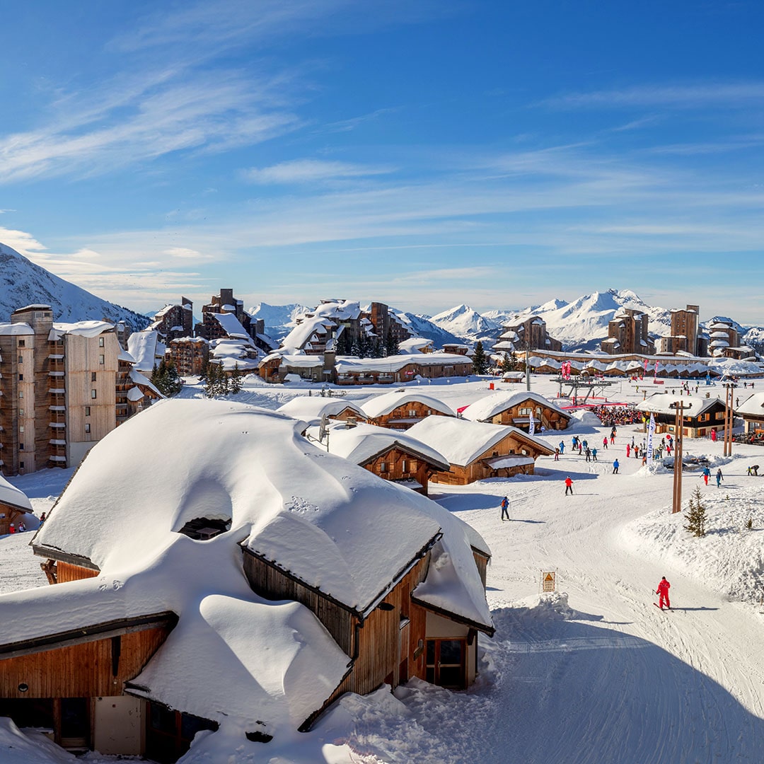 Roubion les Buisses in France: a view of a ski resort in the french alps.