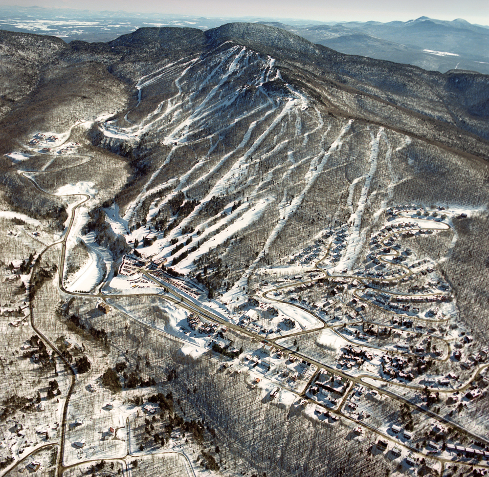 Mont Sutton in Canada - snow on the ground.