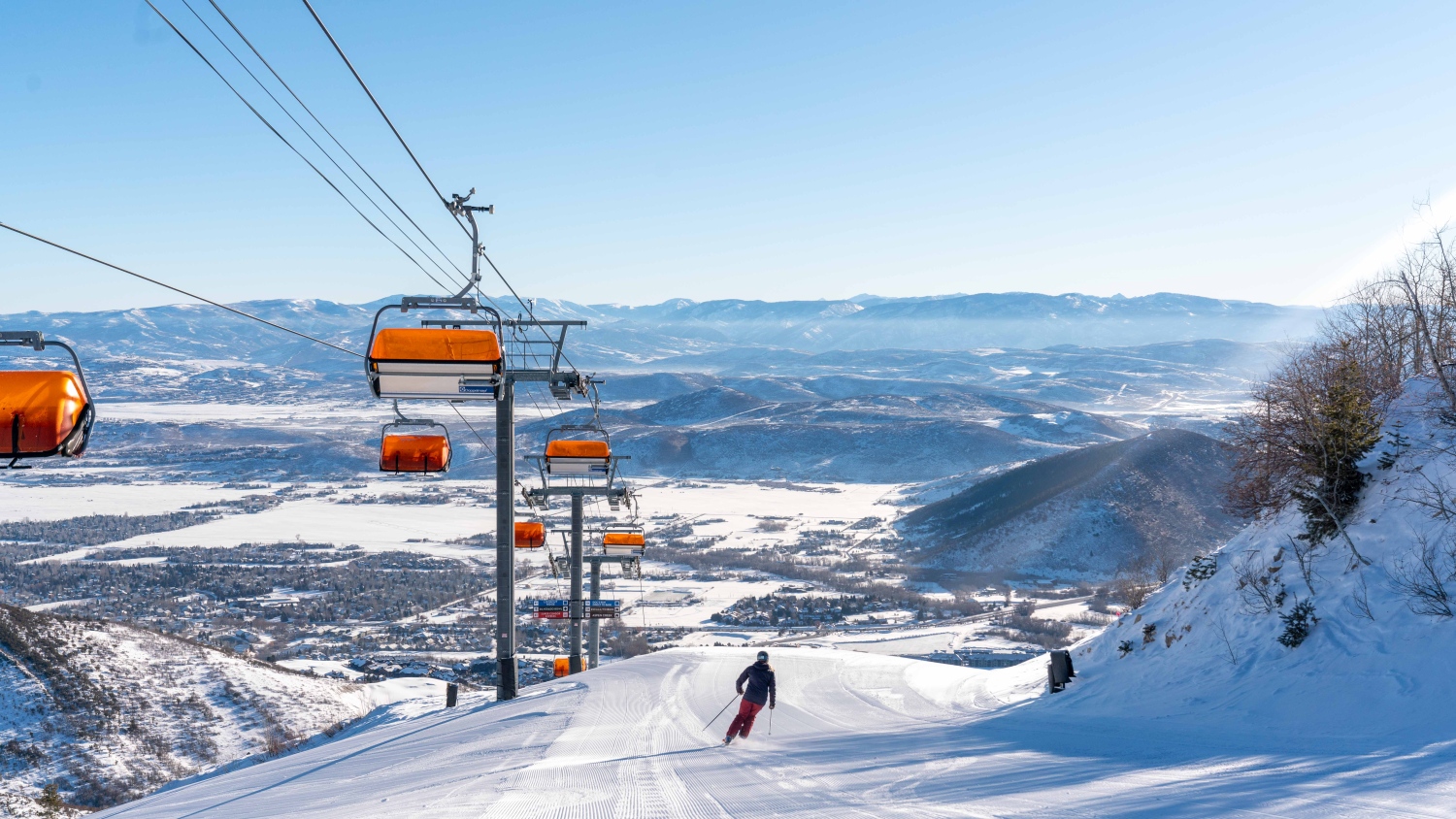 Park City Mountain in USA - a clear blue sky.