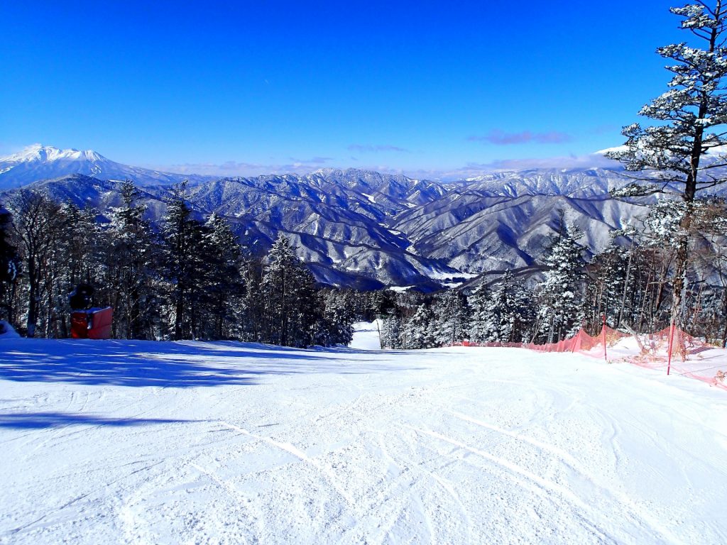 Norikura in Japan - a view from the top of a ski slope.