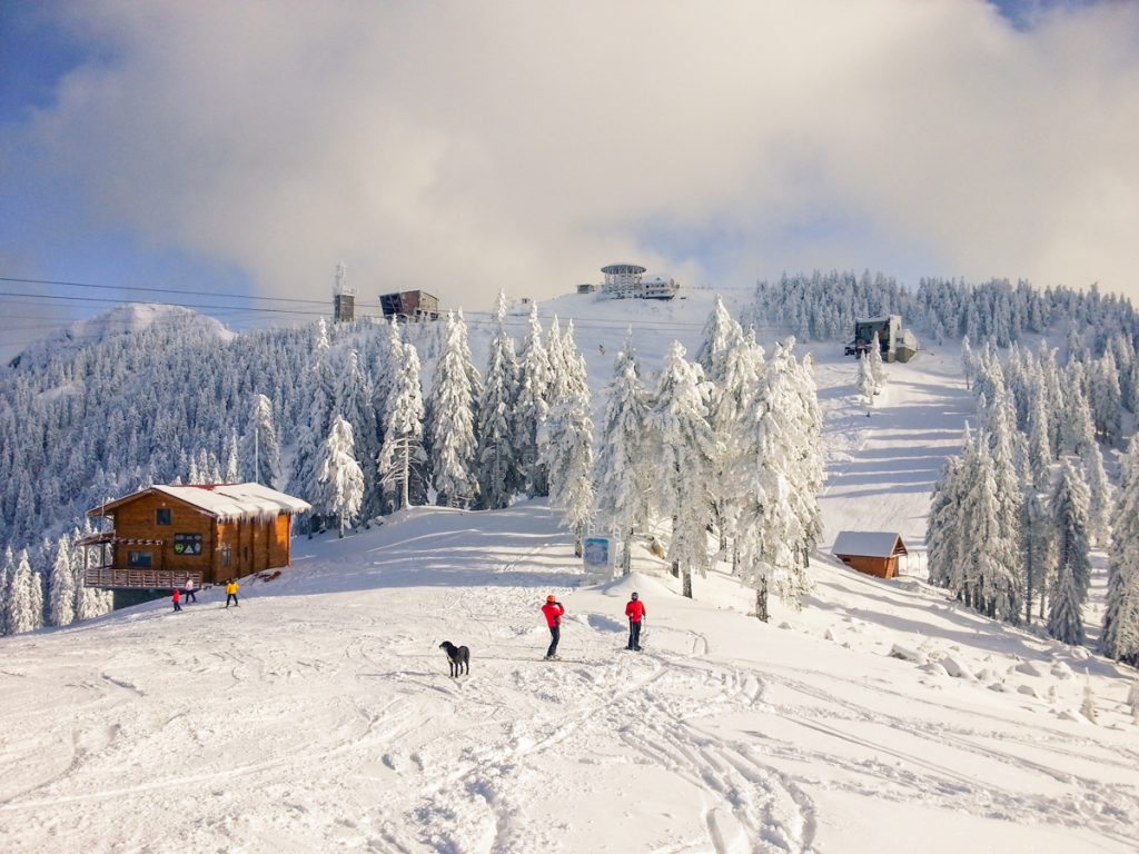 Poiana Brasov in Romania - white snow on the ground.