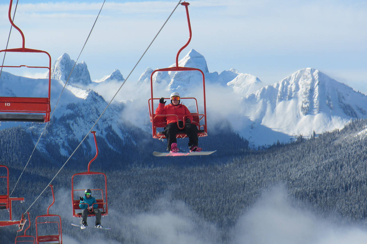 Manning Park in Canada - snow covered mountains in the background.