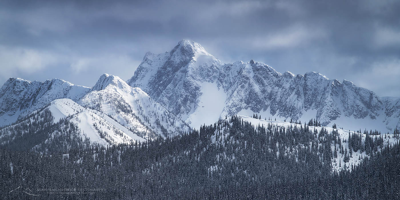 Manning Park in Canada - a snow covered mountain.