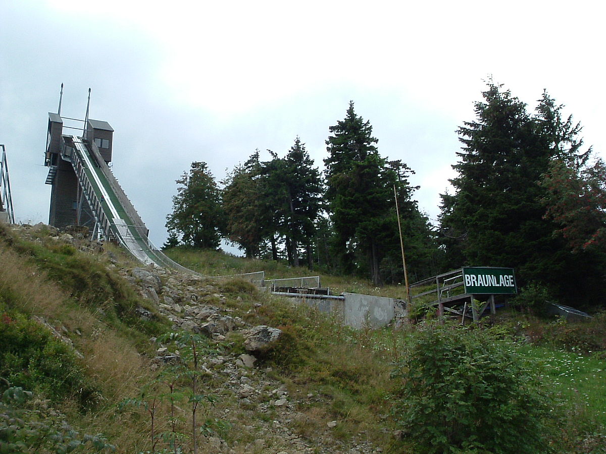 Wurmberg – Braunlage in Germany - a hill with a water tower in the background.