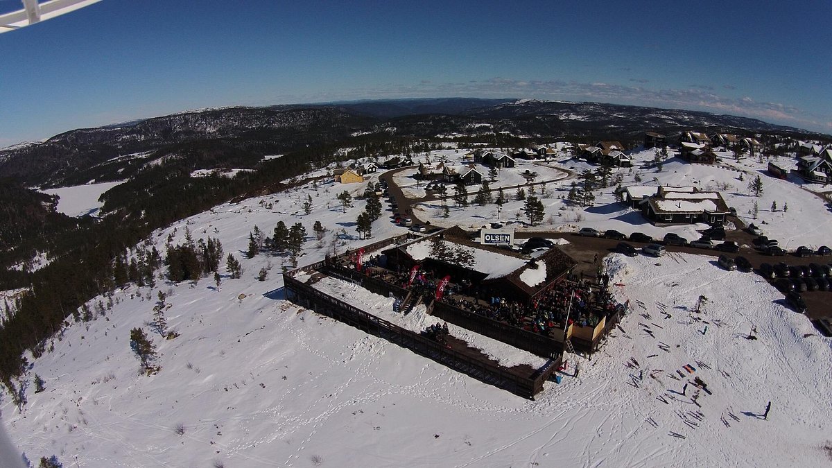 Gautefall Skisenter in Norway: a view of a ski resort from a plane.