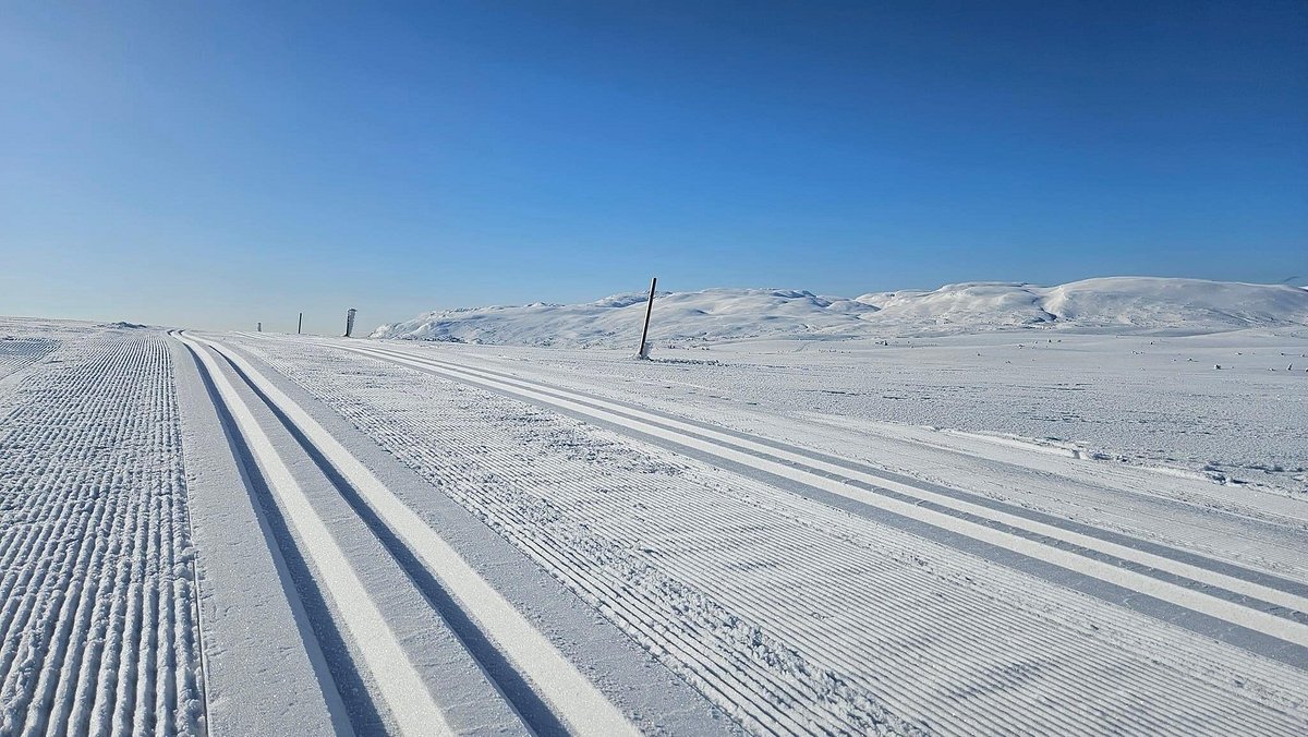 Gautefall Skisenter in Norway - a snowy road in the middle of nowhere.
