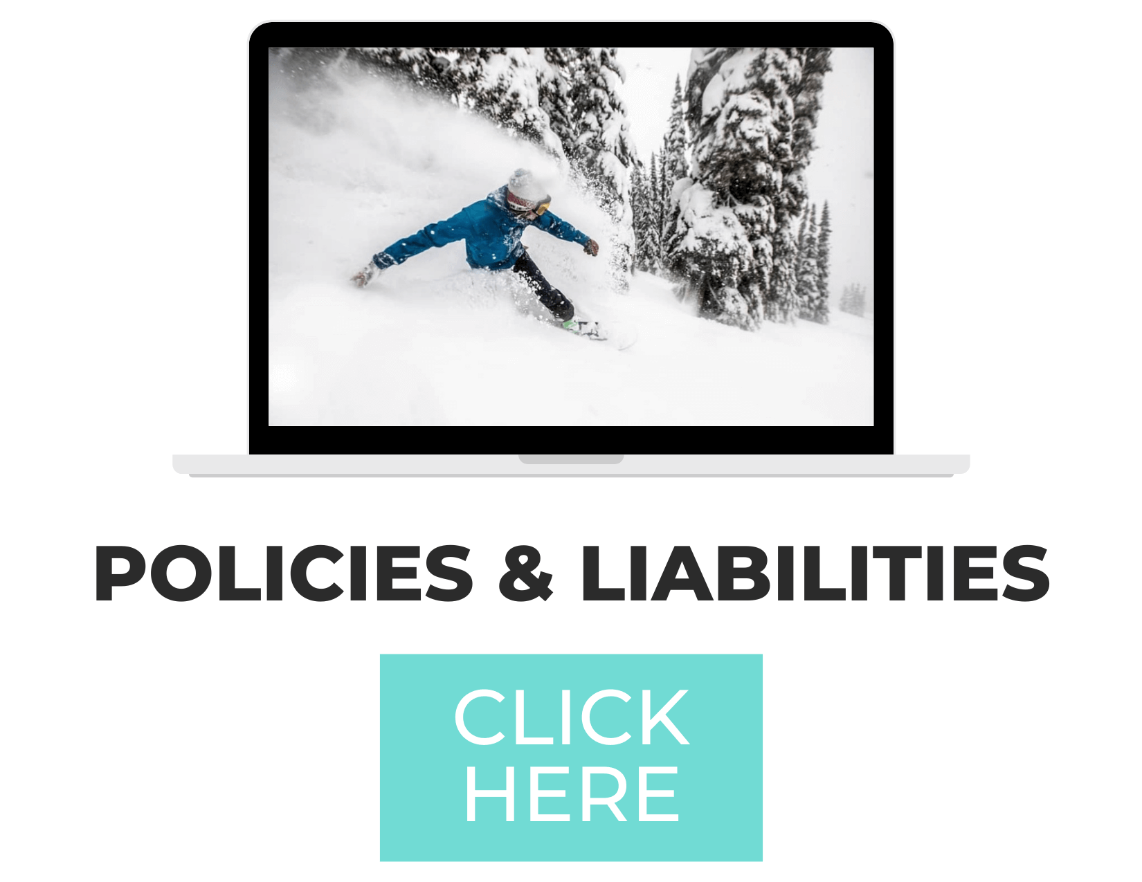 At Powder King in Northern British Columbia a skier and snowboarder carve through fresh snow. The bustling ski resort serves as a backdrop while a snowmobile adds an air of adventure to this winter sports scene.