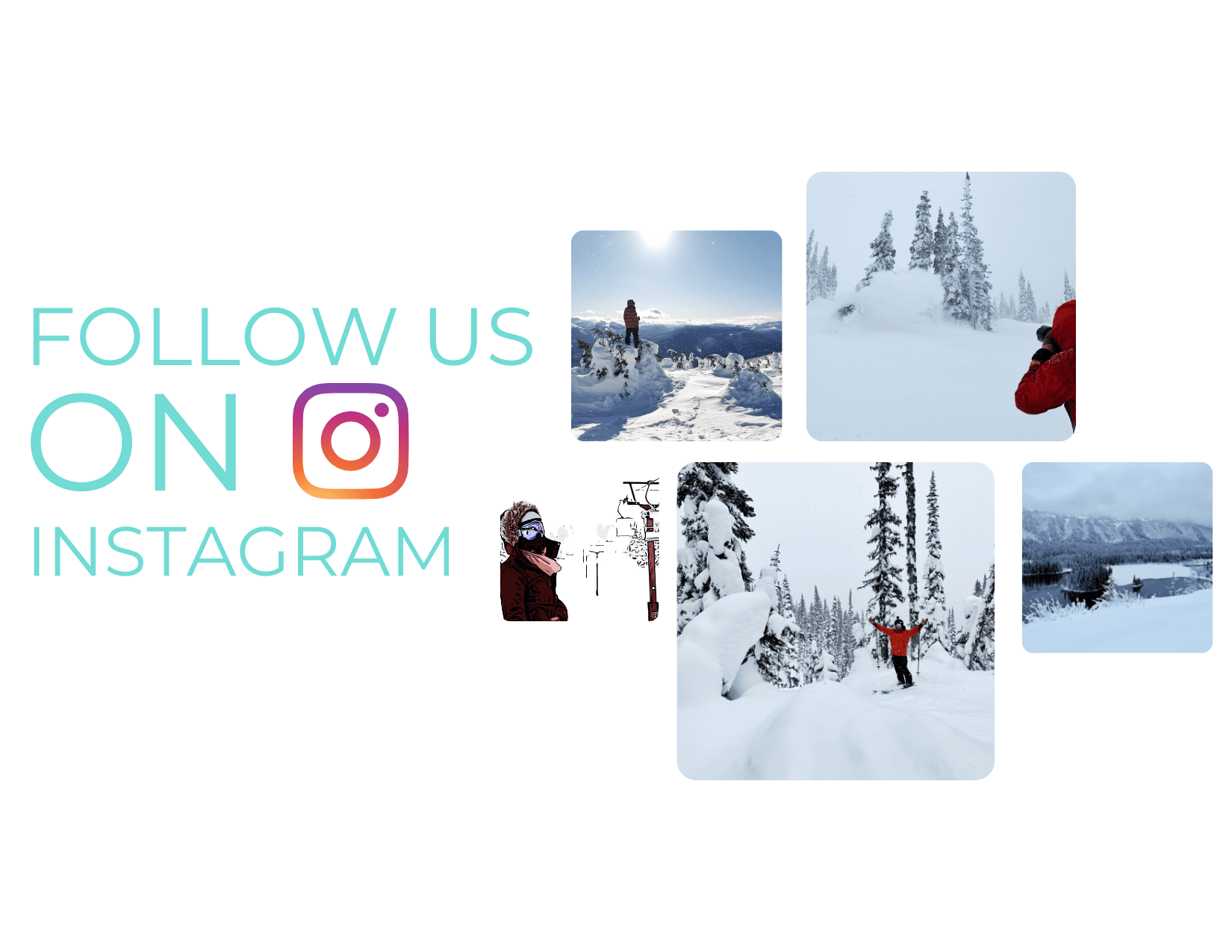 A snowboarder at Powder King, Northern British Columbia, navigating a picturesque winter landscape. The atmosphere of a ski resort with a charming chalet in the backdrop adds to the beauty of the scene.