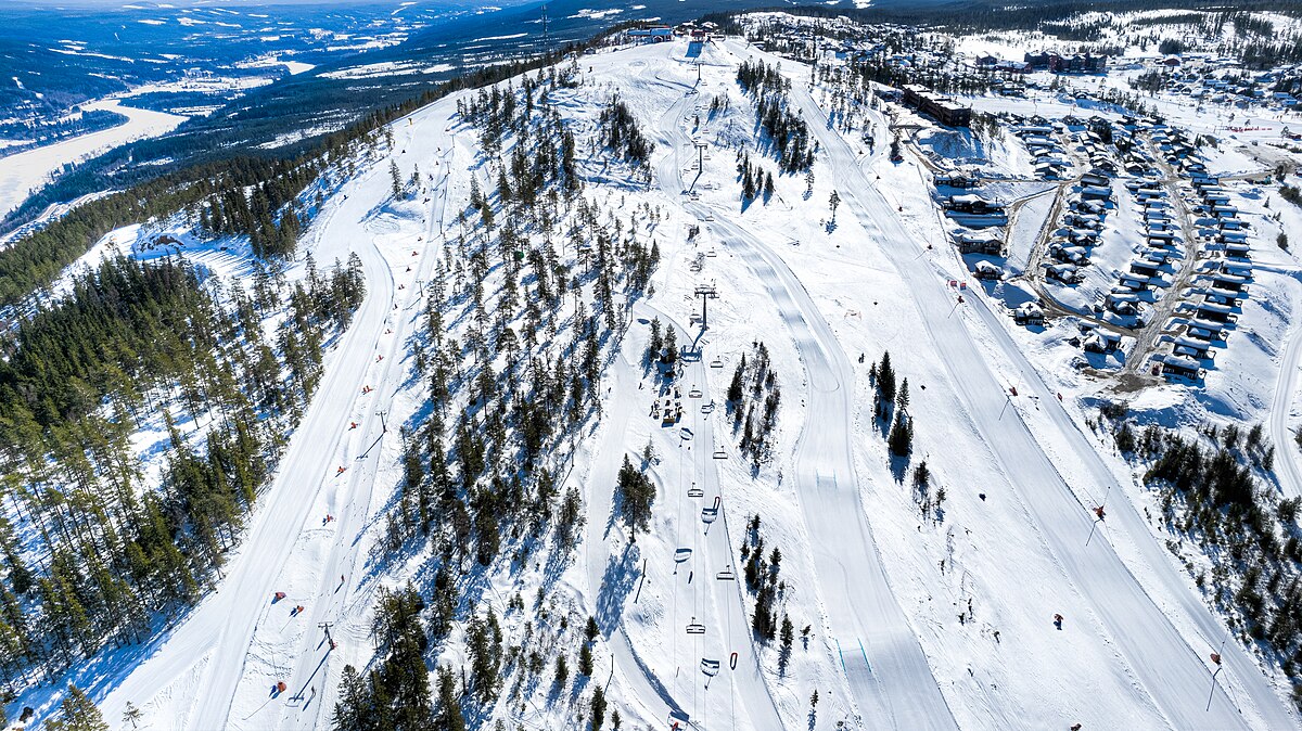 Branäs in Sweden: an aerial view of a ski resort in the canadian rockies.