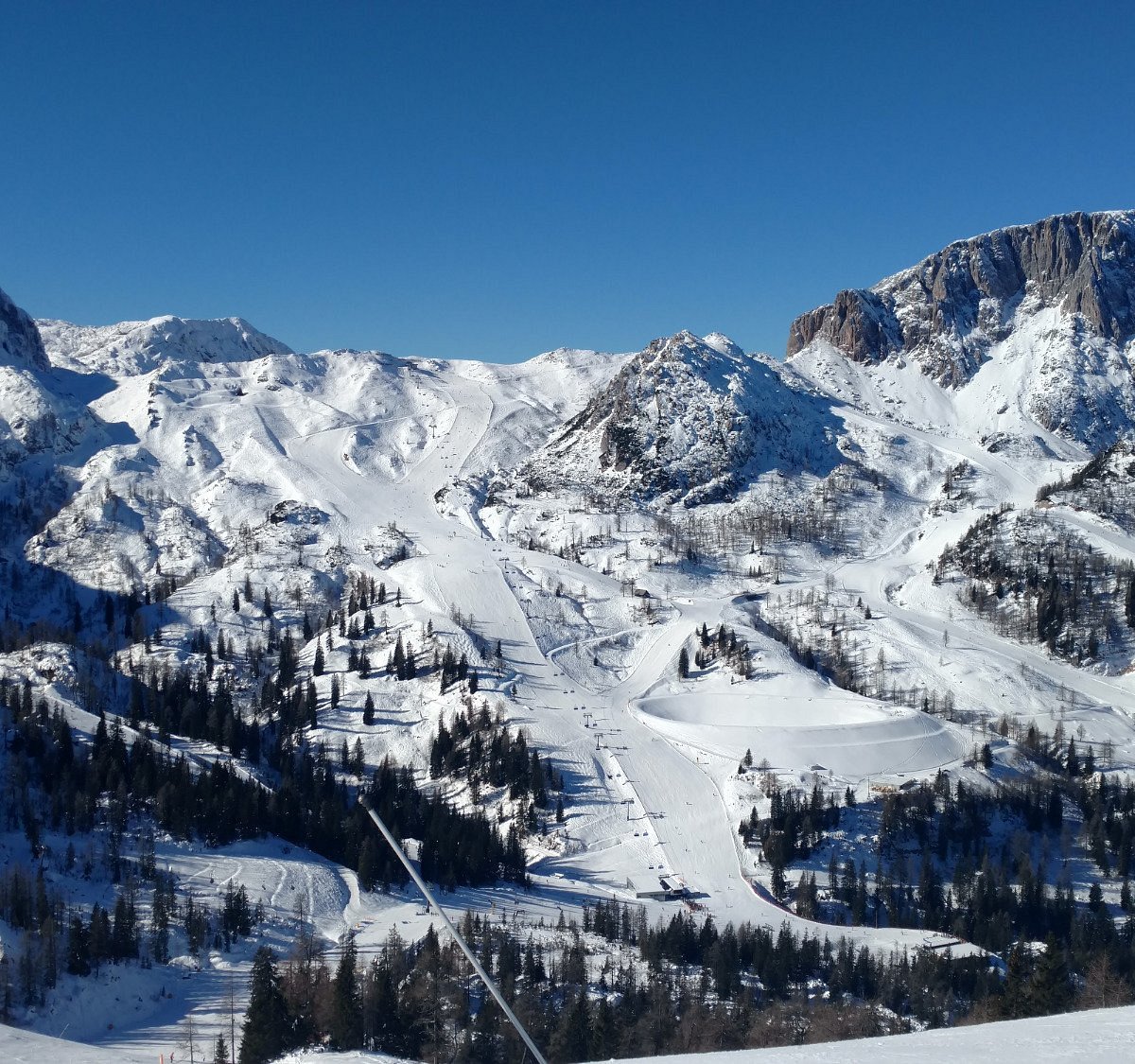 Nassfeld in Austria - a view of the mountains from the top of a mountain.